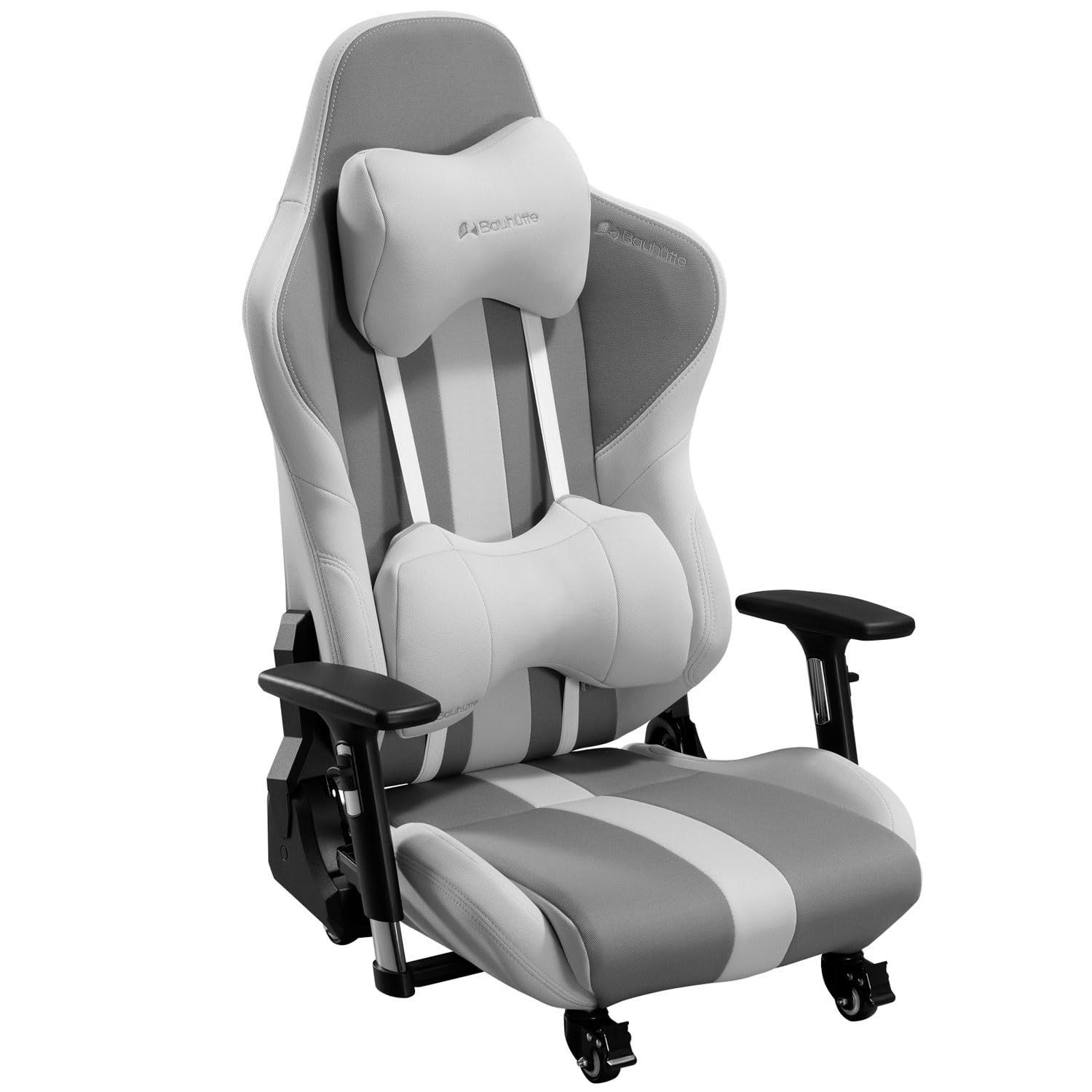 リクライニング ファブリック 3Dアームレスト GX-551-WH ランバーサポート ゲーミング座椅子 ロッキング機能 Bauhutte バウヒュッテ ホワイト