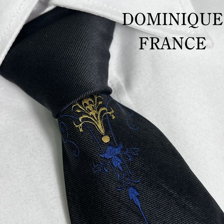 ドミニクフランススリークラウンのネクタイ 美品》DOMINIQUE FRANCE (ドミニクフランス) ネクタイ スリー