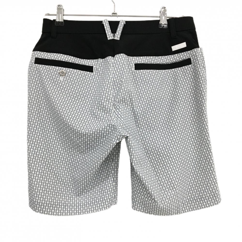 MARK & LONA ゴルフパンツ ホワイト/ブラック　美品 超美品】ブラックアンドホワイト ハーフパンツ 白×グリーン