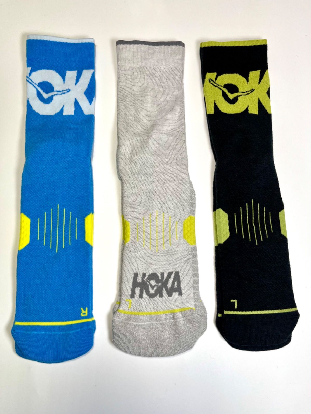 HOKAホカオネオネ メンズ クルー ランニング ソックス 3足セット 