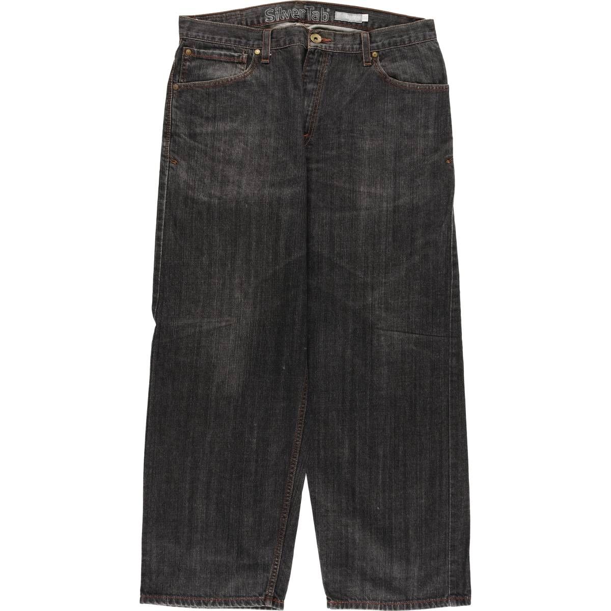 古着 リーバイス Levi s SILVER TAB シルバータブ BAGGY バギー ブラックデニム テーパードデニムパンツ メンズw36相当|evb031823