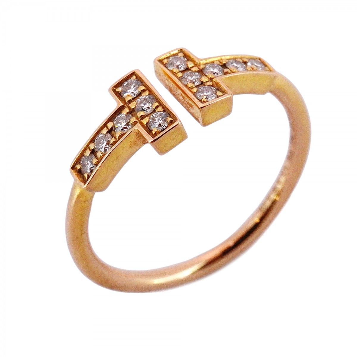 Tiffany Tワイヤー ダイヤモンド ピンクゴールド リング ティファニー