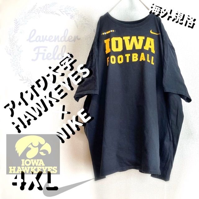 NIKEアイオワ大学カレッジTシャツtシャツナイキスウッシュロゴ霜降りグレー半袖 tシャツ 「USED」NIKE \u201cIOWA\u201d カレッジ ゲームシャツ メンズ