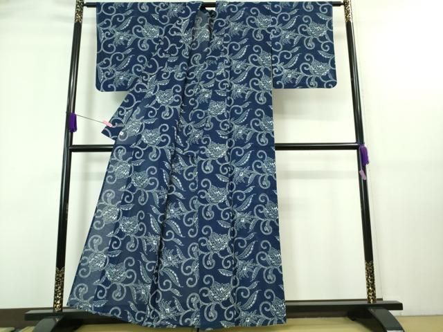 平和屋着物□極上 夏物 伝統工芸技術保存長板中形 鈴木松男 浴衣 綿絽