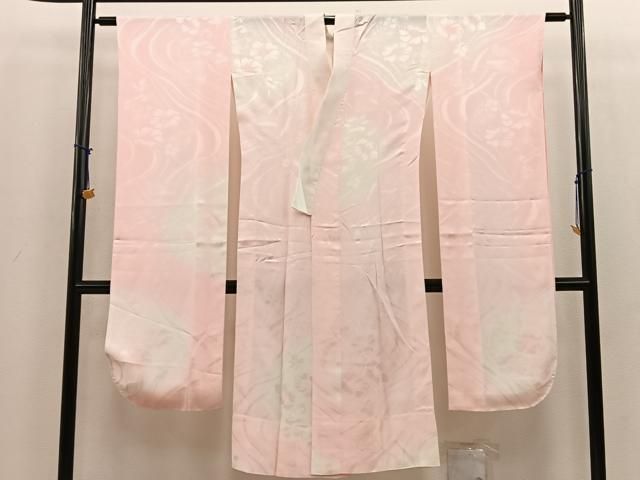 新品　反物　黒 花柄　長襦袢 073-311-6007 朧月夜 おぼろつきよ 唐花 黒 真珠 鏡裏文様 シンプル 袋帯