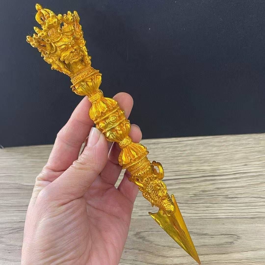 新品・未使用】旧家収蔵 中国古玩 ?? 馬頭金剛降魔杵 置物