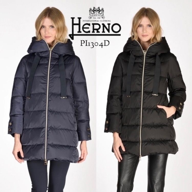 【新品】HERNO ヘルノA-Shapeフードサテン グレージュ L 44プロフィールをご一読ください