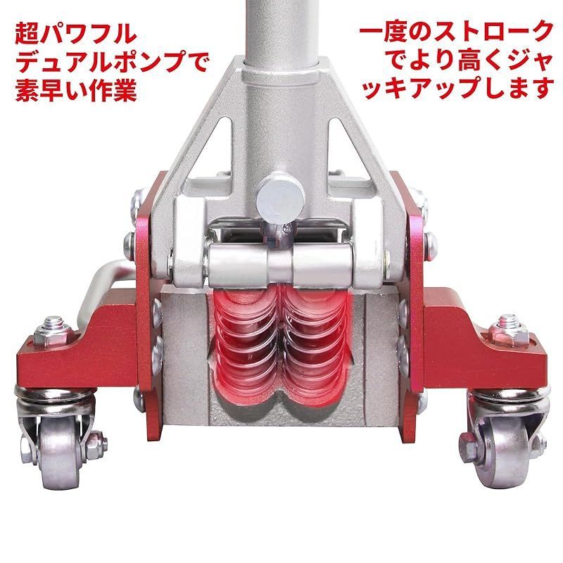 ジャッキ 車 ジャッキアップ ガレージジャッキ 低床 フロアジャッキ 1.5t 油圧 アルミ スチール ローダンウン