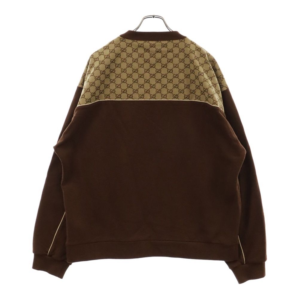 GUCCI (グッチ) コットンジャージー GG柄切替 クルーネックスウェット 