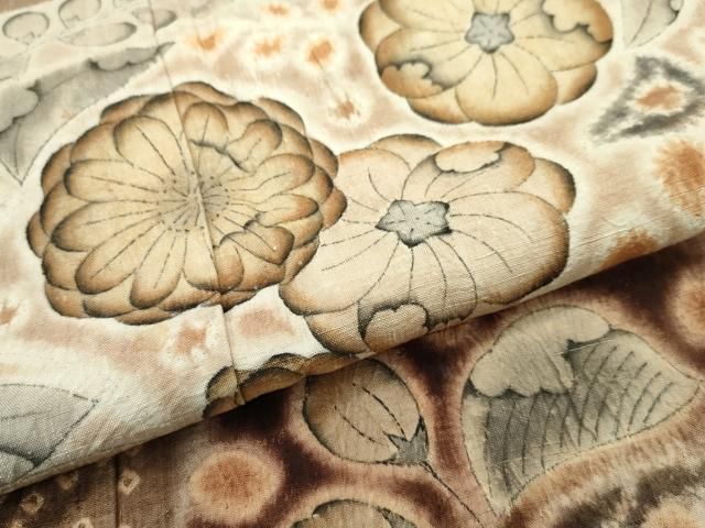 平和屋本店□極上 十七代京屋林蔵 訪問着 本場結城紬地 辻が花 逸品