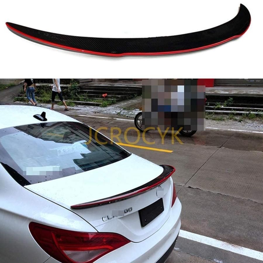 メルセデスベンツクラクラスW117C117Amg 2013-2017 車両改造アクセサリーの赤いリアドアウィングを備えたFdスタイルカーボンリアウィング