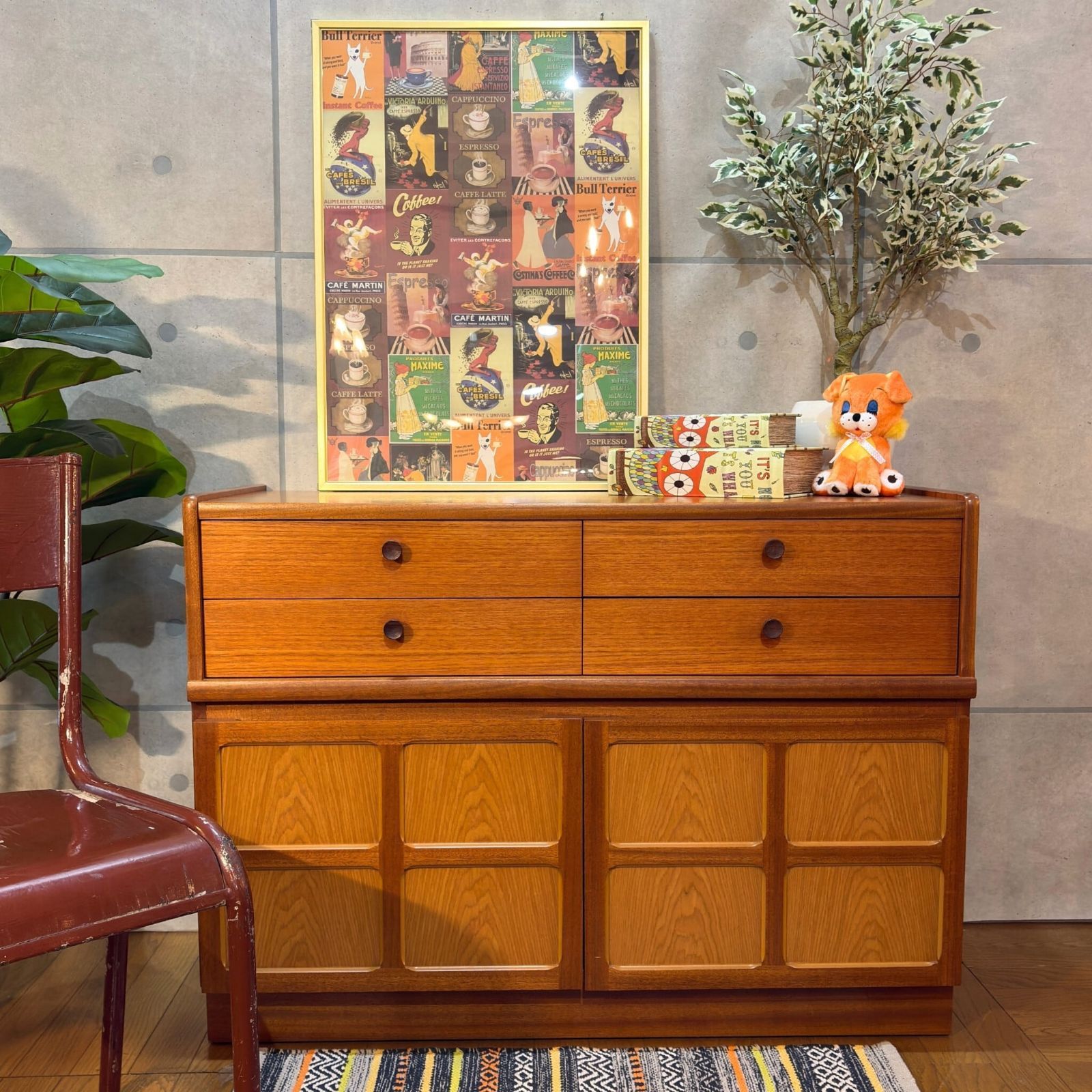 VINTAGE Nathan ネイサン サイドボード Squares | チーク材 Parker Knoll パーカーノール 1980s ミッドセンチュリー UKヴィンテージ