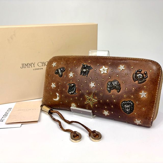 JIMMY CHOO ジミーチュウ 長財布 ラウンドファスナー ウォレット 