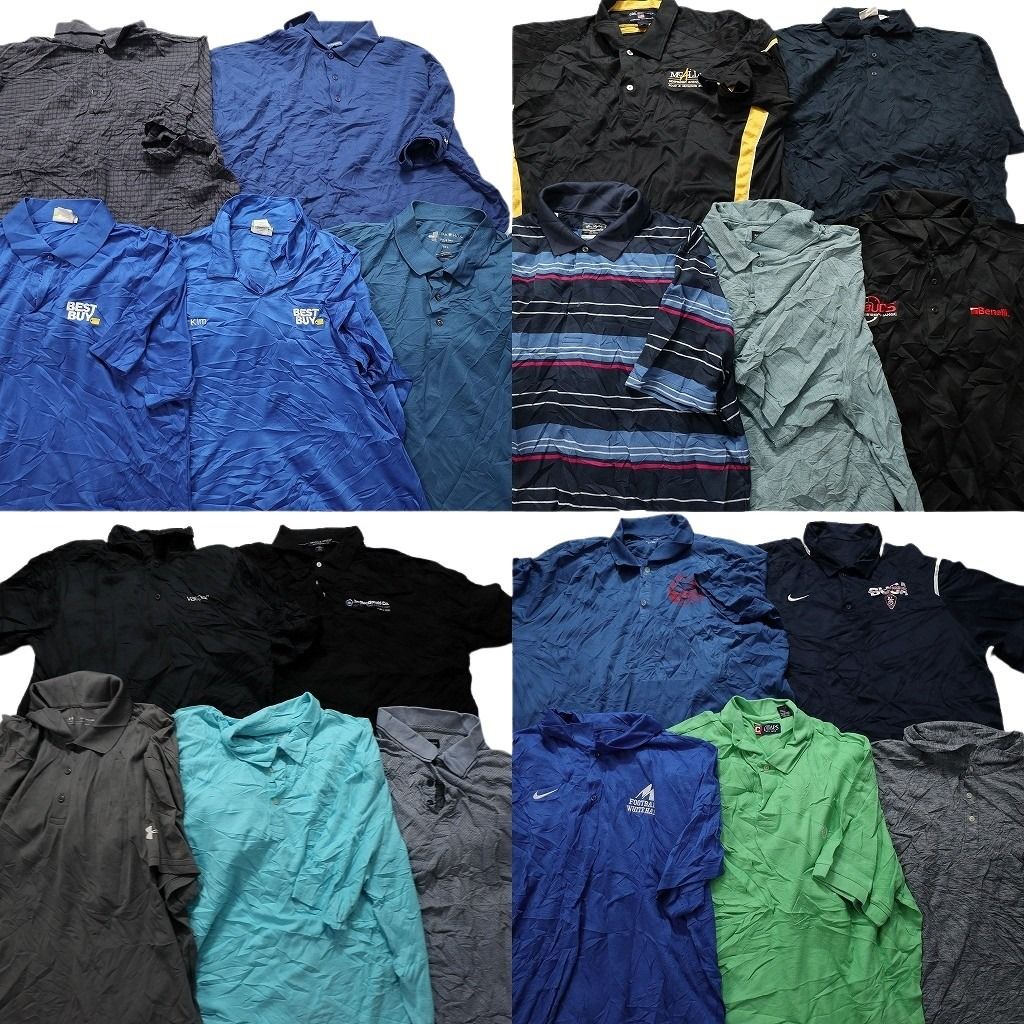 古着卸 まとめ売り ポロシャツ 20枚セット (メンズ 3XL ) ナイキ ボーダー バイカラー チャップス 中古 古着 MY9527
