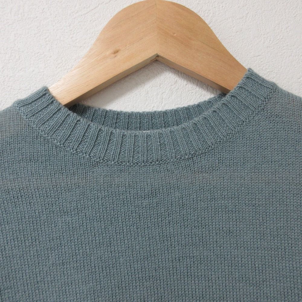 美品 24AW JIL SANDER+ ジルサンダープラス ウール100％ 半袖 クロップド丈 ニット セーター 32 サックスブルー レディース 古着 中古 美品 24AW JIL SANDER+ ジルサンダープラス ウール100％ 半袖