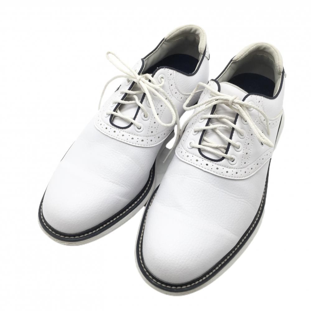 【美品】フットジョイ ゴルフシューズ 白×ネイビー スパイクレス 57933J メンズ 26 ゴルフウェア 2023年モデル FootJoy