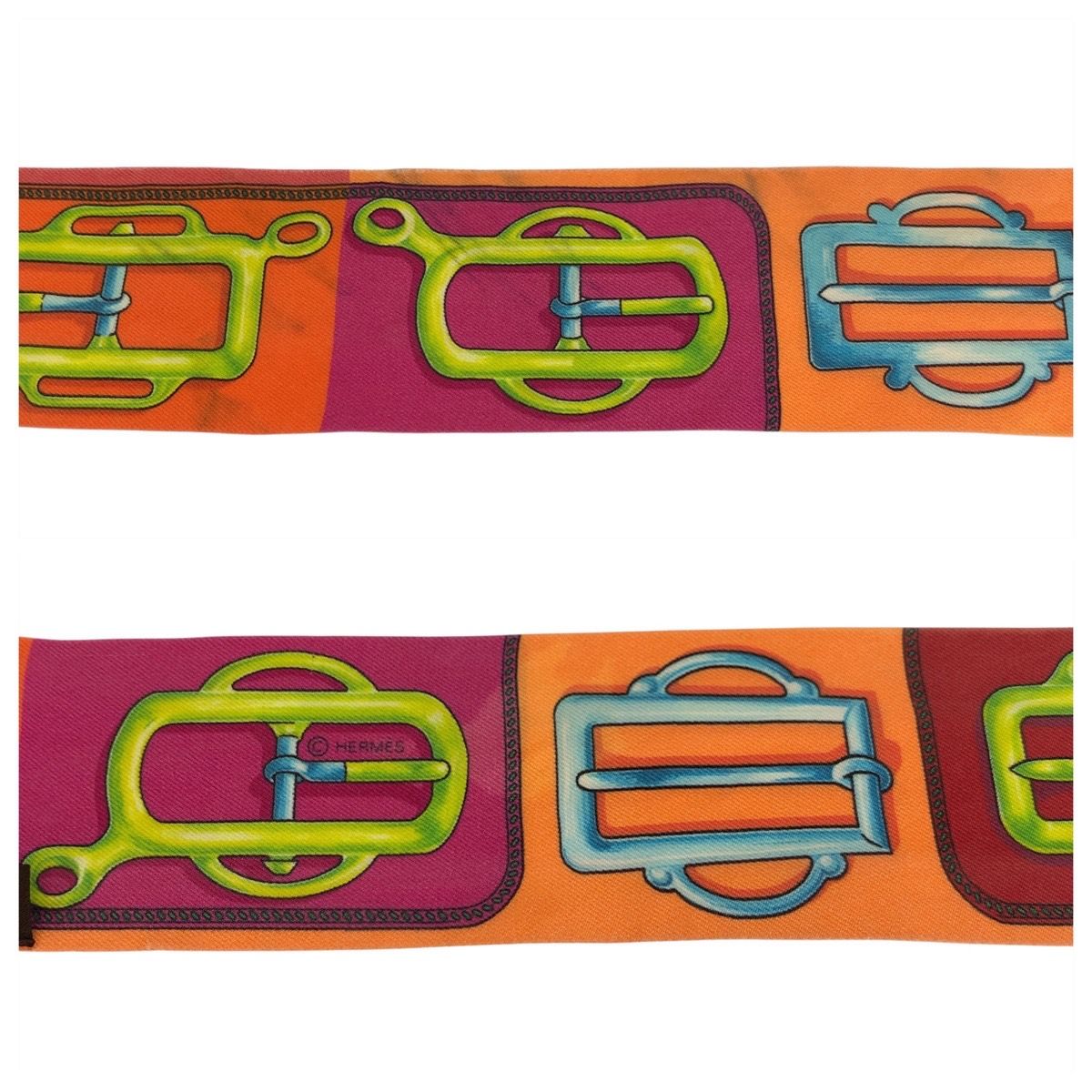 【高い素材】 HERMES エルメス アトラージュのバックル ツイリー オレンジ 小物
