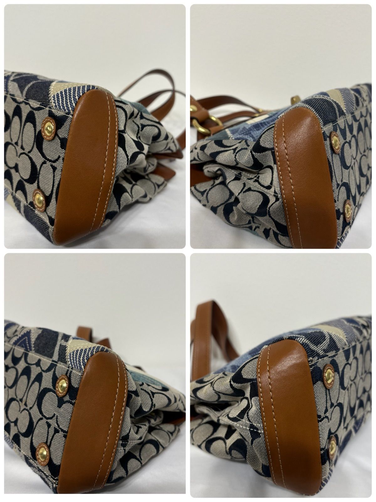 COACH turn lock patchwork denim tote bag COACH コーチ ハンドバッグ