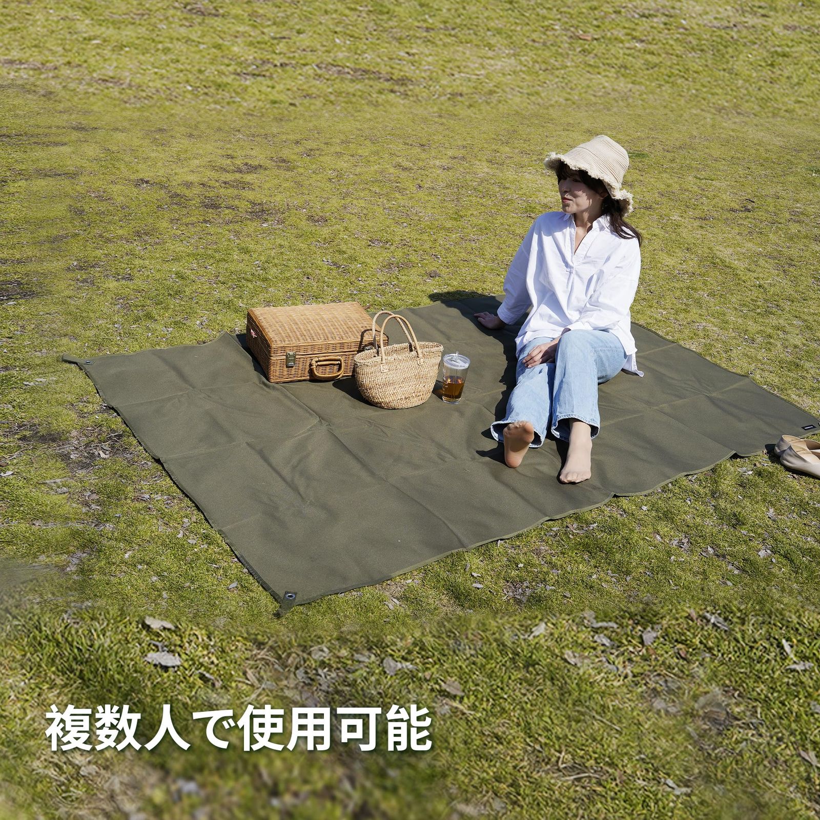 新品 VERONTIMEE グランドシート 210x145mm 大型テントシート 両面防水 厚手 1000D 大判 無骨 極厚 耐水圧8000mm 防水  丈夫 高耐久性 耐摩耗性 レジャーシート 収納袋付き 46人用 キャンプ 撥水 防ダニ 抗菌 オールシー VERONTIMEE グランドシート  210x145mm 大型テント ...