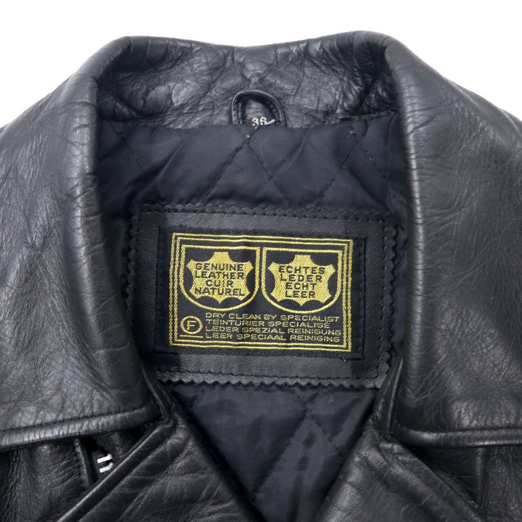 VINTAGE GENUINE LEATHER CUIR NATUREL RIDERS JACKET ダブル