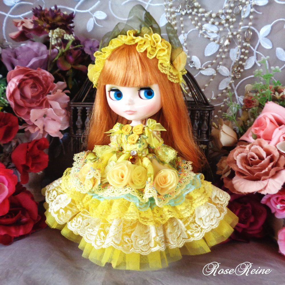 ロリータロマンス 幸せの黄色い妖精 ボリュームフリルドレス豪華5点セット