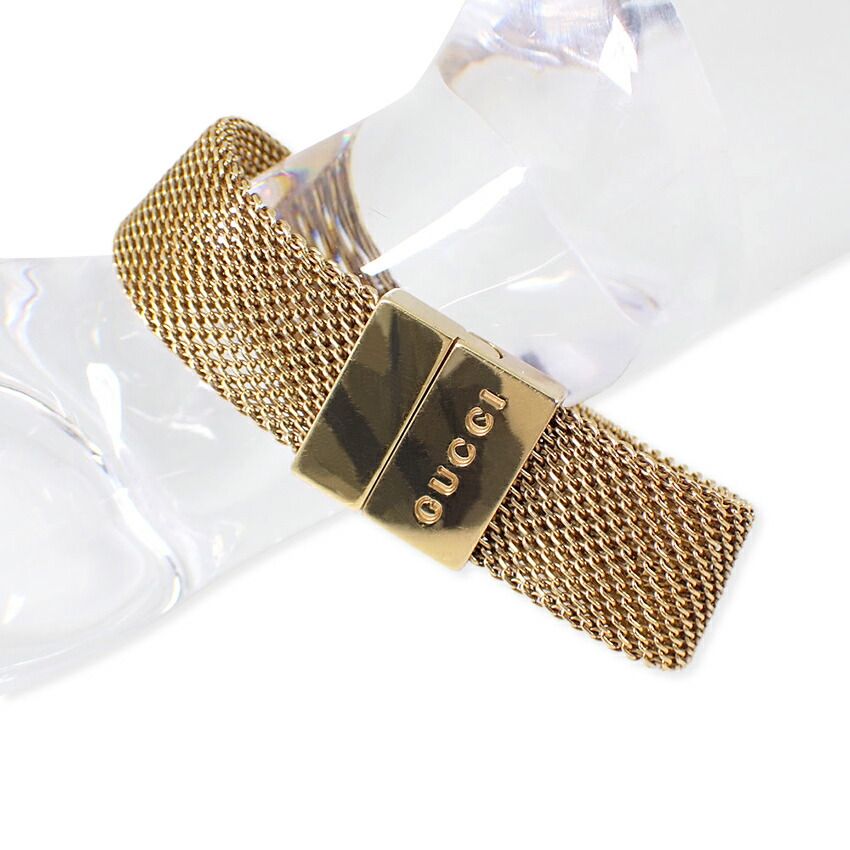 グッチ GUCCI メッシュ ブレスレット ゴールド GUCCI グッチ ロゴ メッシュ バングル/合金/メッキ-22.7g