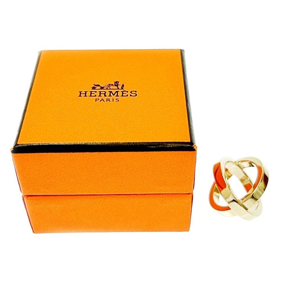 ▲美品 HERMES エルメス コスモス スカーフリング BOX付 中古】【箱付き】 HERMES エルメス GP コスモス スカーフリング