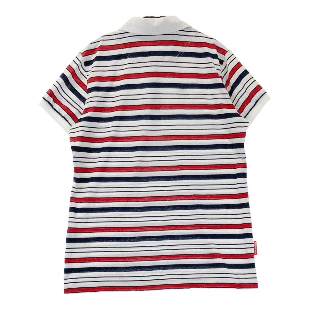 良品 ルコックゴルフ レディース 半袖 ポロシャツ Mサイズ 総柄 ゴルフウェア LE COQ GOLF ルコックゴルフ 半袖ポロシャツ ホワイト系 M