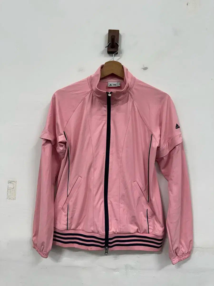 100 ) アディダスゴルフ レディース ピンク ウィンドブレーカー ジップ