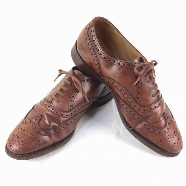 試着交換OK！Loake ローク フルブローグ ウイングチップシューズ〈茶 