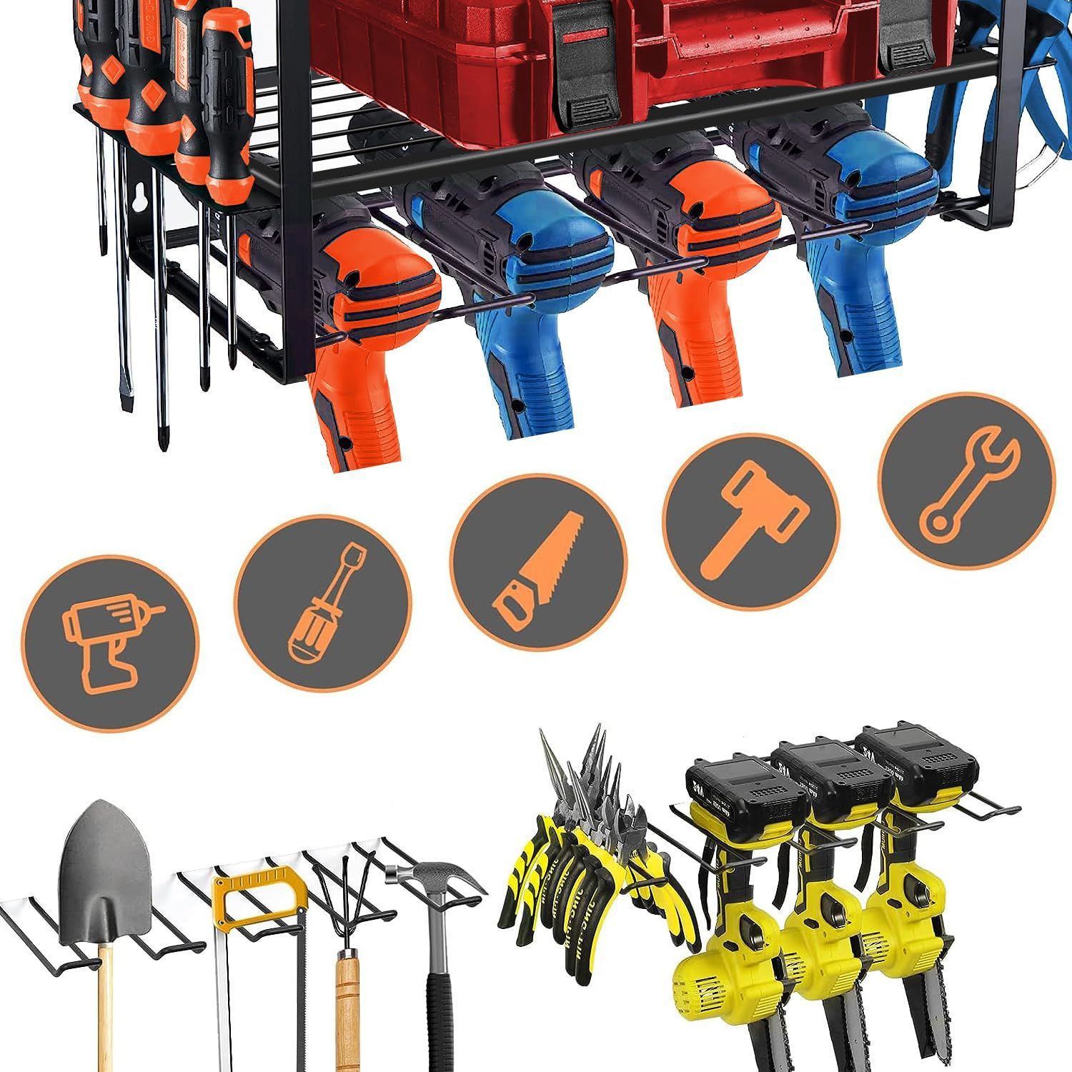  OYE ツールキャビネット 電動ツールドリル用 壁掛けスタイル ツールボックス 3段 屋外収納庫 物置 車庫