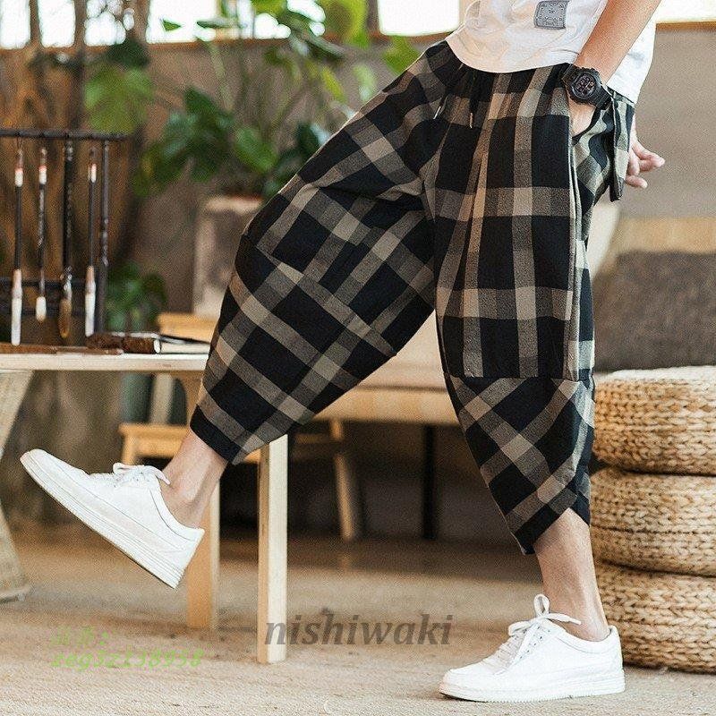 綿麻クロップドパンツ