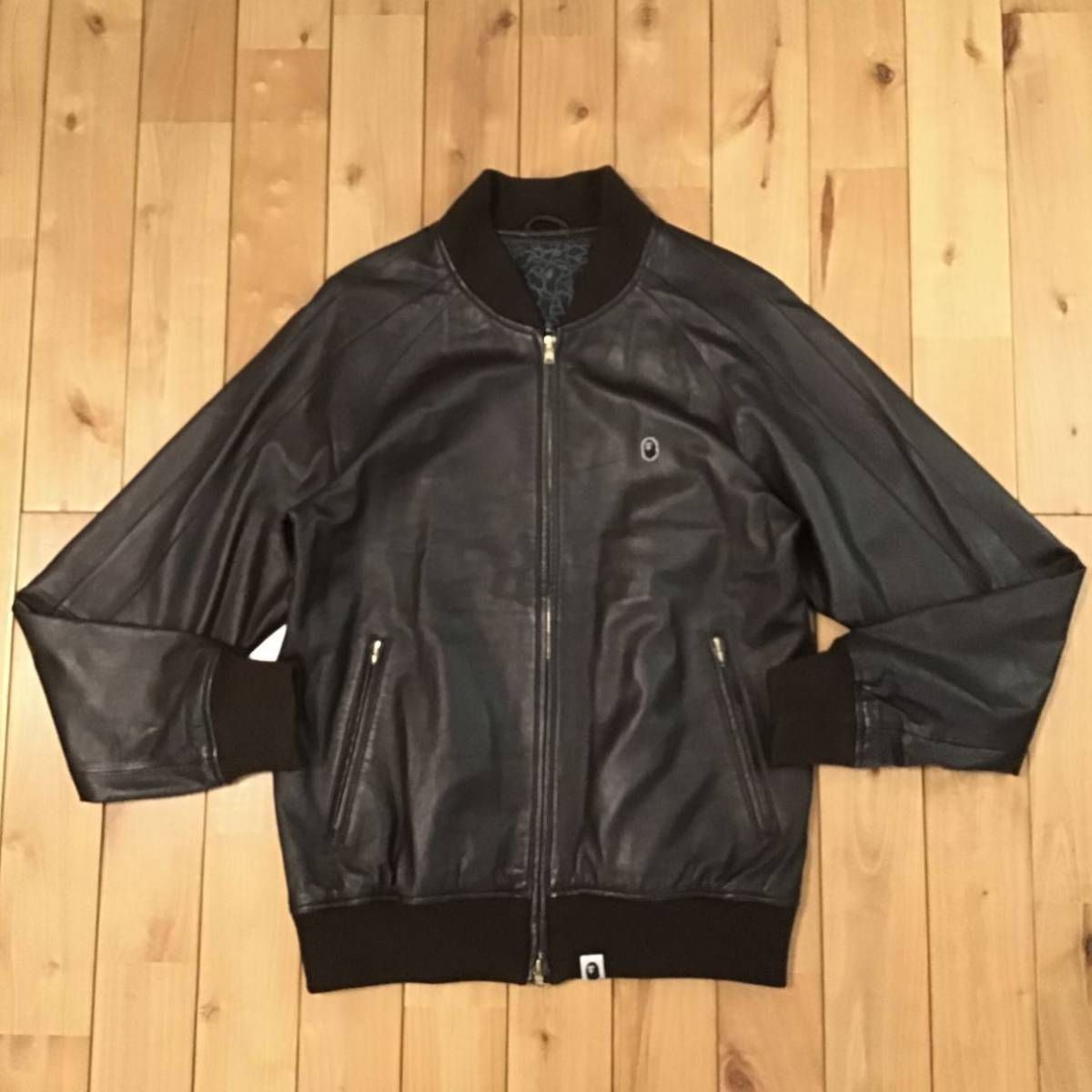 ☆青山限定☆ シープスキン レザー MA-1 ジャケット Mサイズ ダーク 