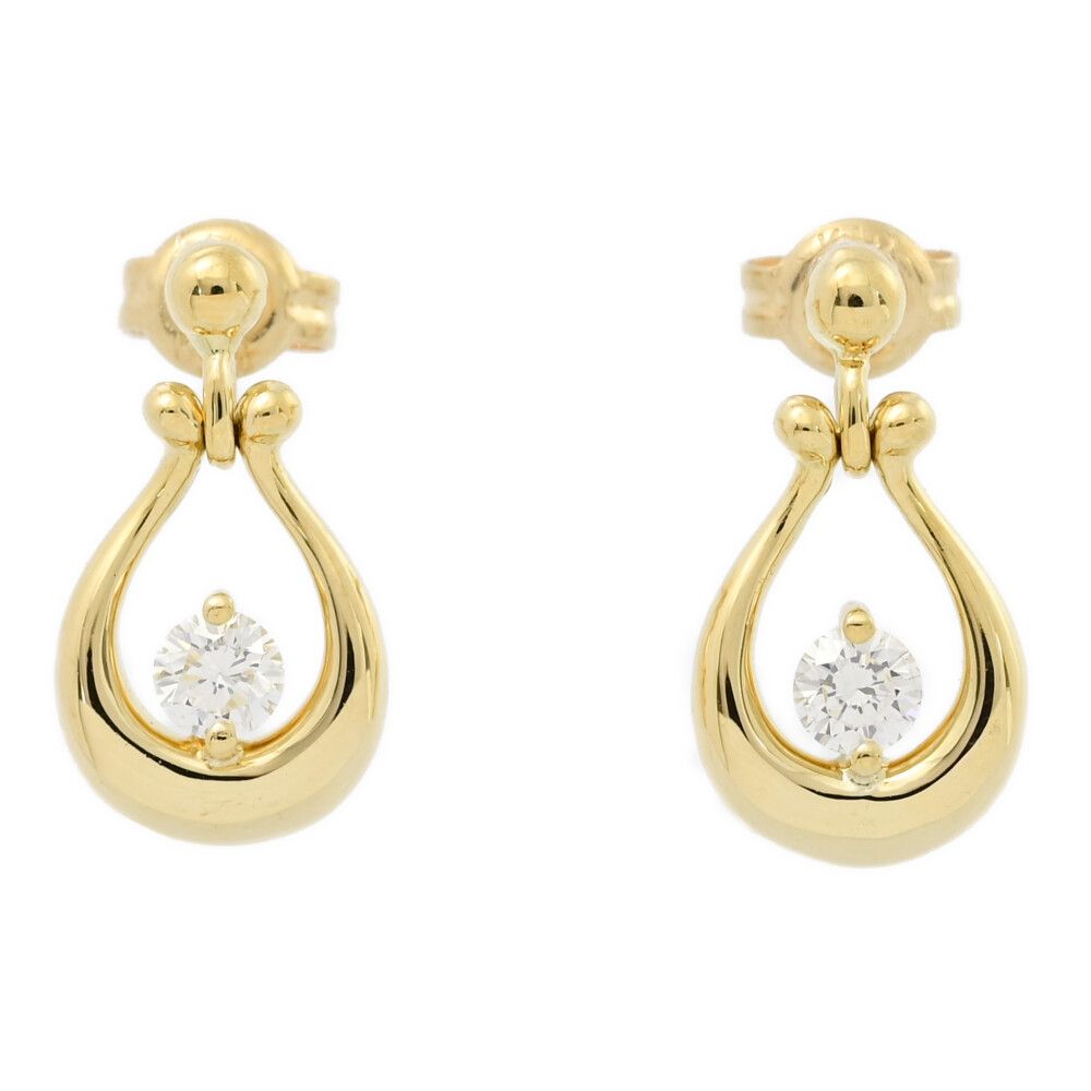 0.12ct/FD:0.12ct/ドロップモチーフ ダイヤモンド ピアス/K18YG