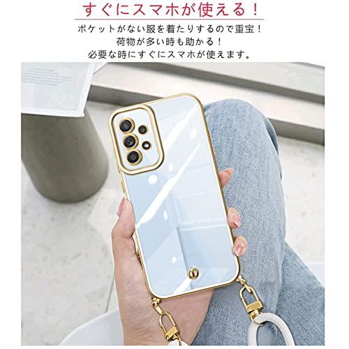 【匿名配送】 Galaxy A53_ホワイト Galaxy A53 5G ケース クリア TPU ショルダー カバー SC-53C SCG15 スマホケース 肩