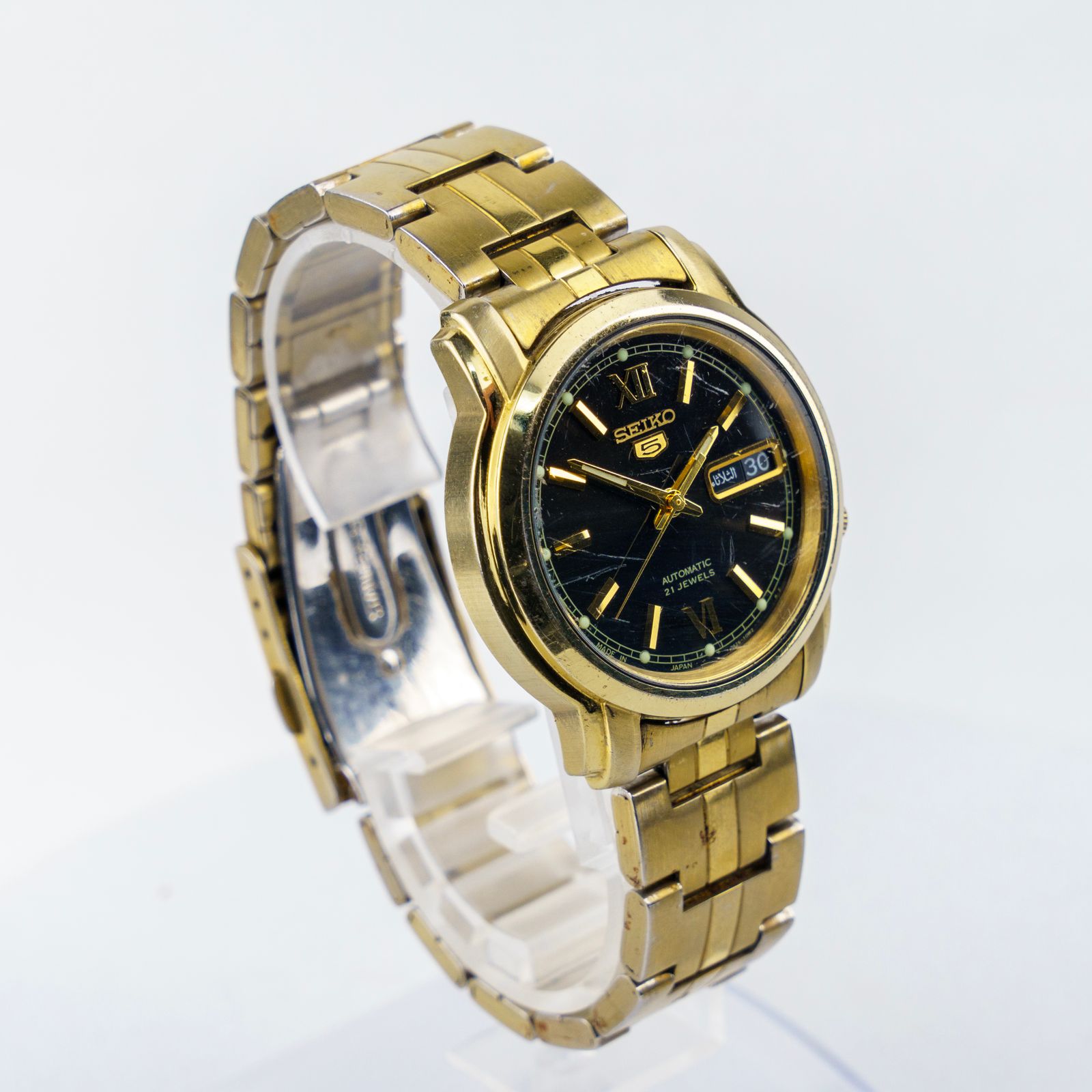 SEIKO 自動巻き ゴールド 時計 SEIKO 5 セイコー5 7S26-03E0 自動巻き メンズウォッチ ゴールド