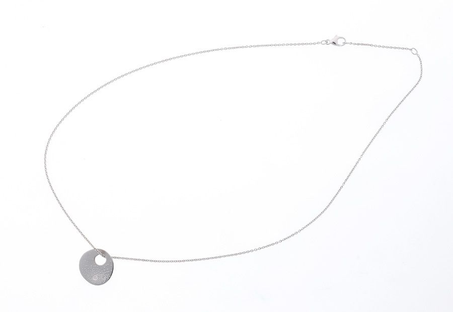 デビアス / DE BEERS ネックレス K18WG ダイヤモンド 2P 42 cm 【中古  