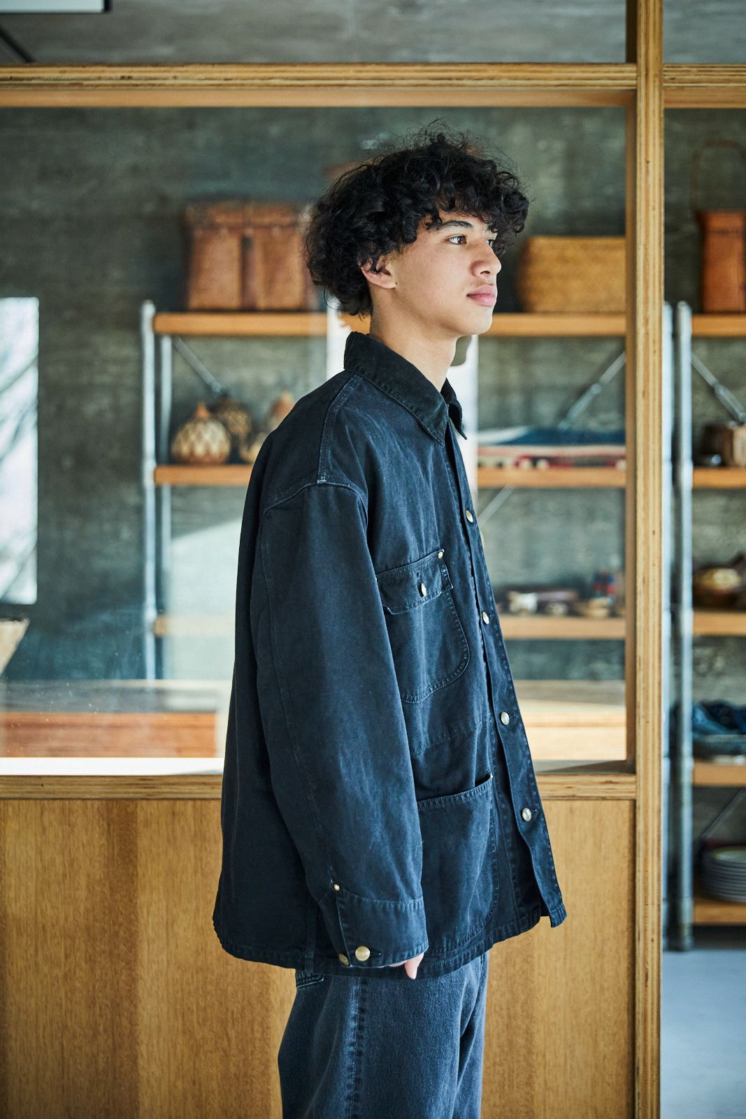 orslow オアスロウ RELAX FIT OXFORD COVERALL BLACK オックスフォード