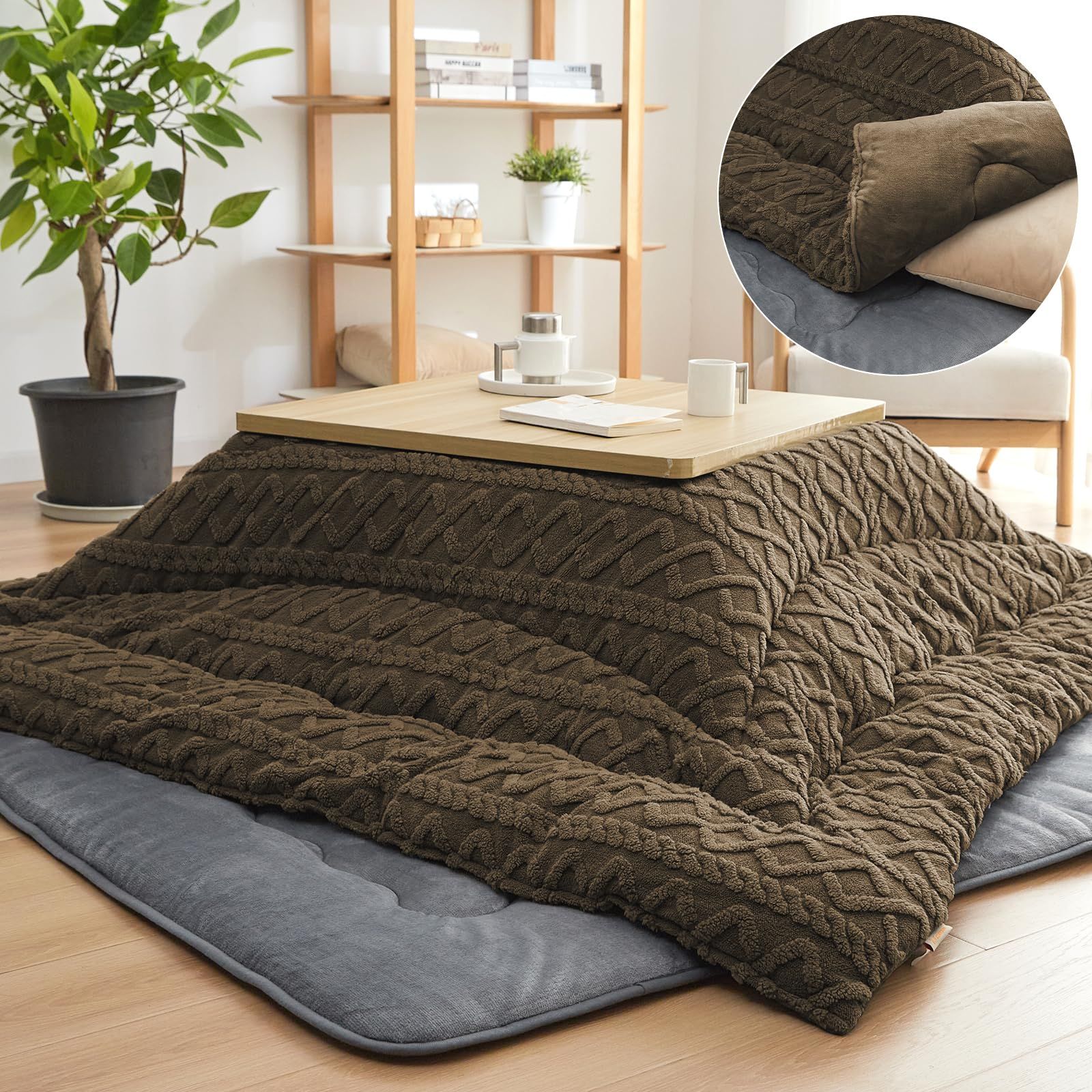 数量 柔らかい 毛抜けない 静電気防止 抗菌防臭 洗える 蓄熱わた使用 無地 厚手 両面使える リバーシブル 大判 フランネル こたつ掛け布団 暖かいこたつ用布団 単品売り 冬用 あったかこたつふとん 正方形 約190×190cm こたつ掛布団 Hous