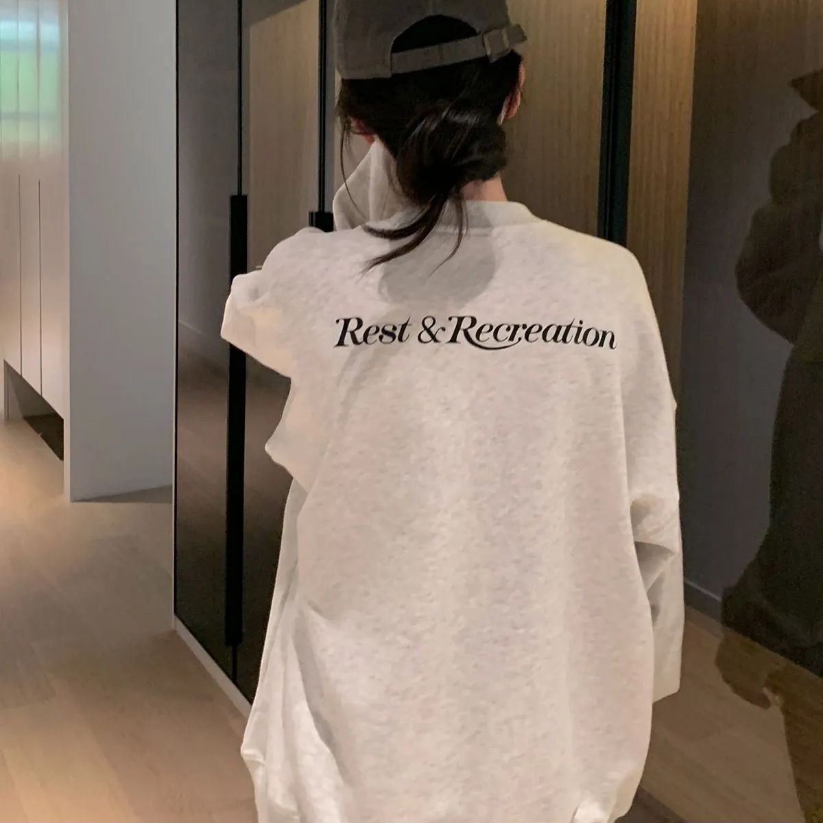 REST&RECREATION 韓国ファッション スウェット トレーナー ホワイト