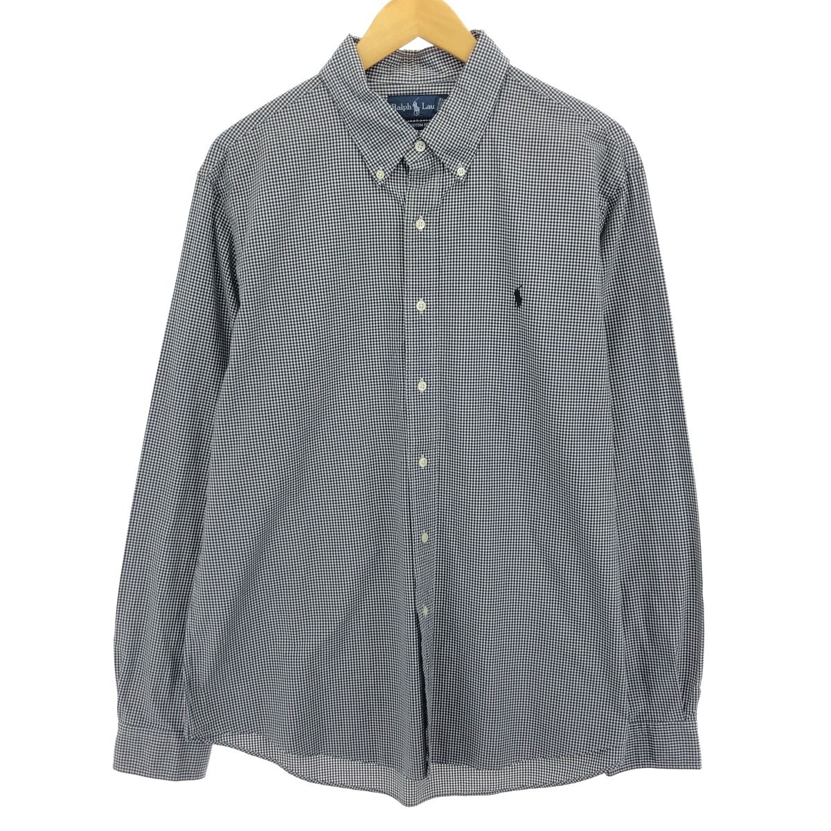 古着 ラルフローレン Ralph Lauren CUSTOM FIT ギンガムチェック 長袖 ボタンダウンチェックシャツ メンズXL相当/eaa469139