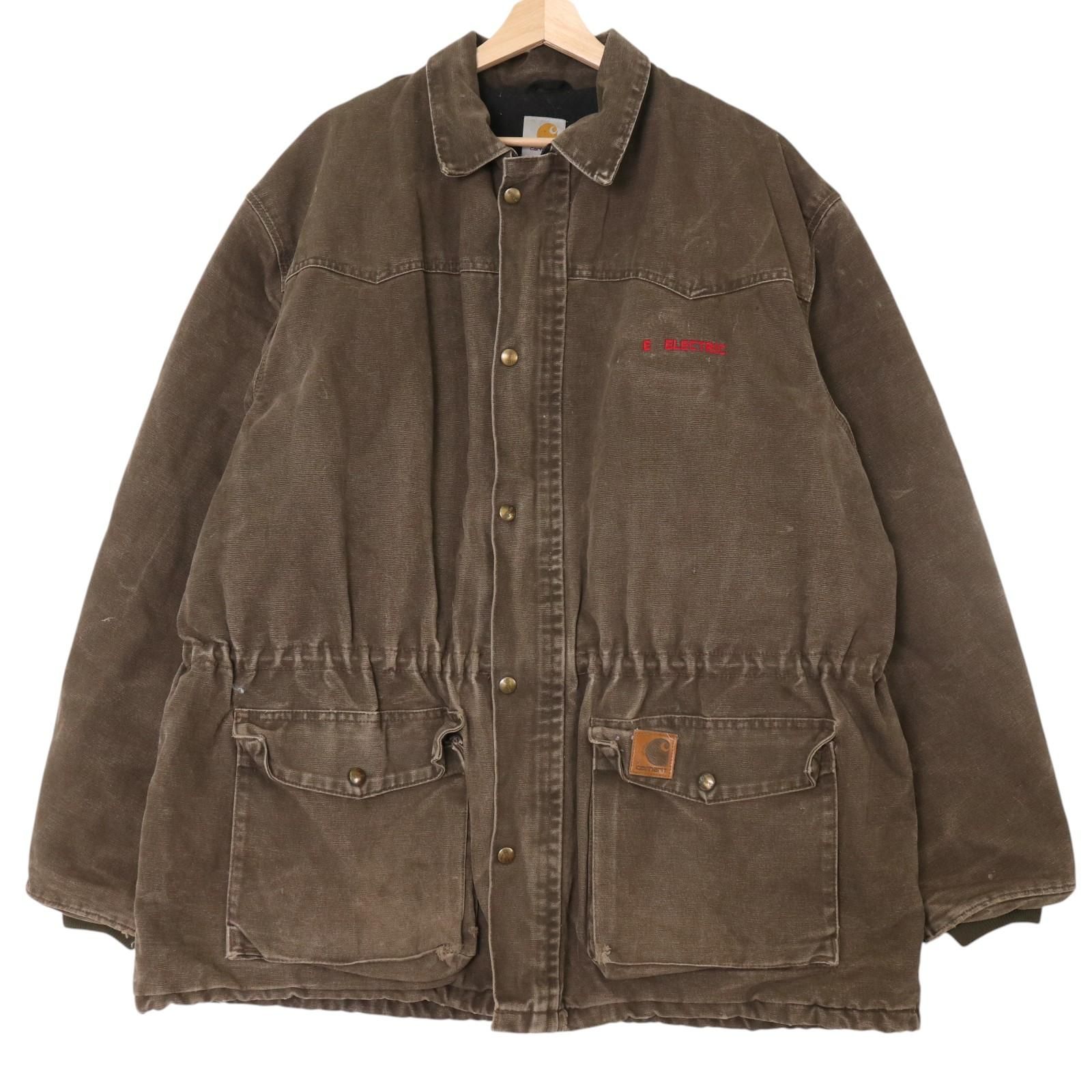 00年代 Carhartt カーハート ダックカバーオール ワーク ブラウン (メンズ X-LARGE) 中古 古着 A4428