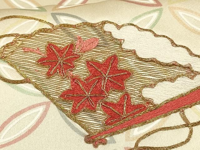 平和屋着物□訪問着 駒刺繍 絞り 雲取り花文 金彩 正絹 逸品