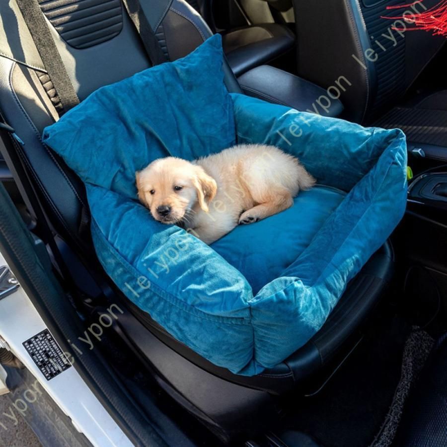 ペット用 ドライブボックス ドライブベッド 車用ペットシート 中小型犬 犬 車 車載用ソファー 飛び出し防止 車酔い防止 ペットクッション 春夏秋冬 柔らかい