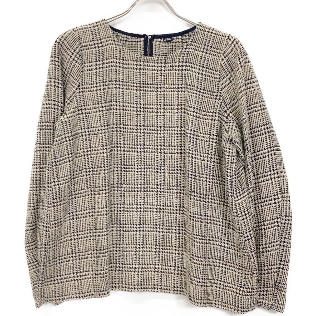 45R フォーティファイブ アール 8013062 ﾈｲﾋﾞｰ×ﾍﾞｰｼﾞｭ ｼﾙｸ100 45R 先染めﾀｯｻｰｼﾙｸBLOUSE 2