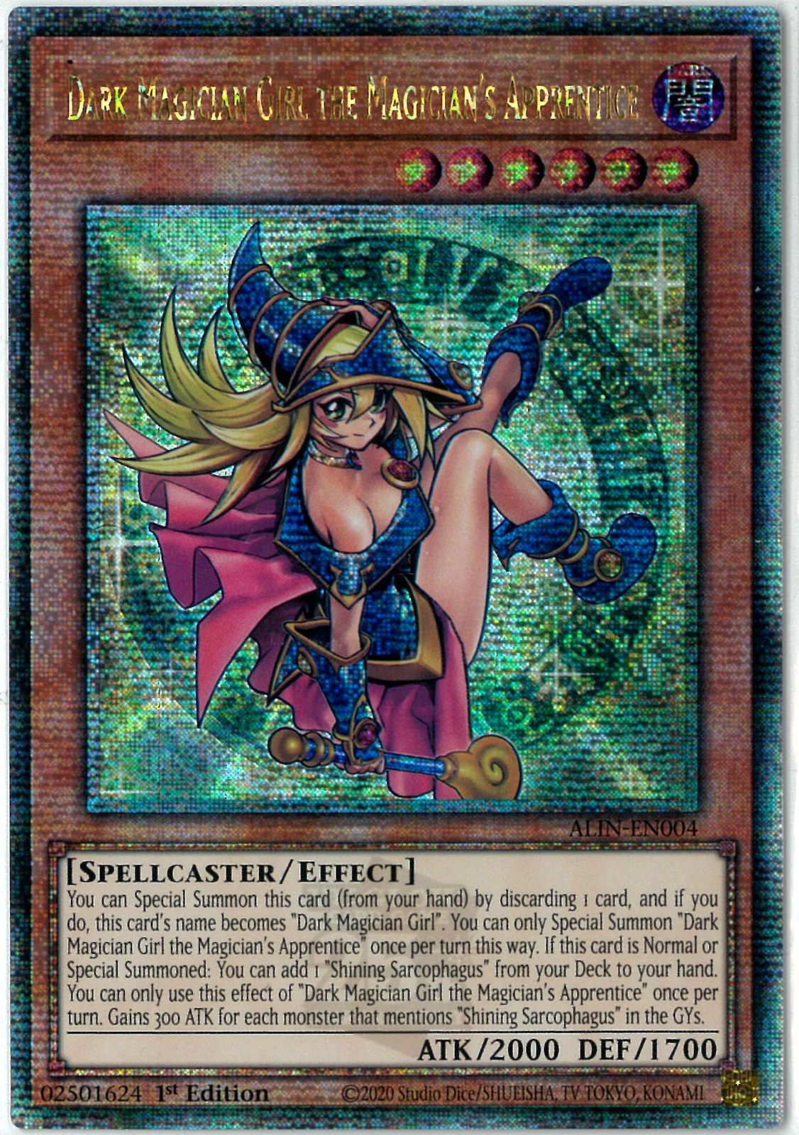 遊戯王|英語版|EU版|魔術師の弟子－ブラック マジシャン ガール|Dark Magician Girl the Magician s Apprentice|クォーターセンチュリーシークレット |1st|アライアンス インサイト|ALIN-EN004