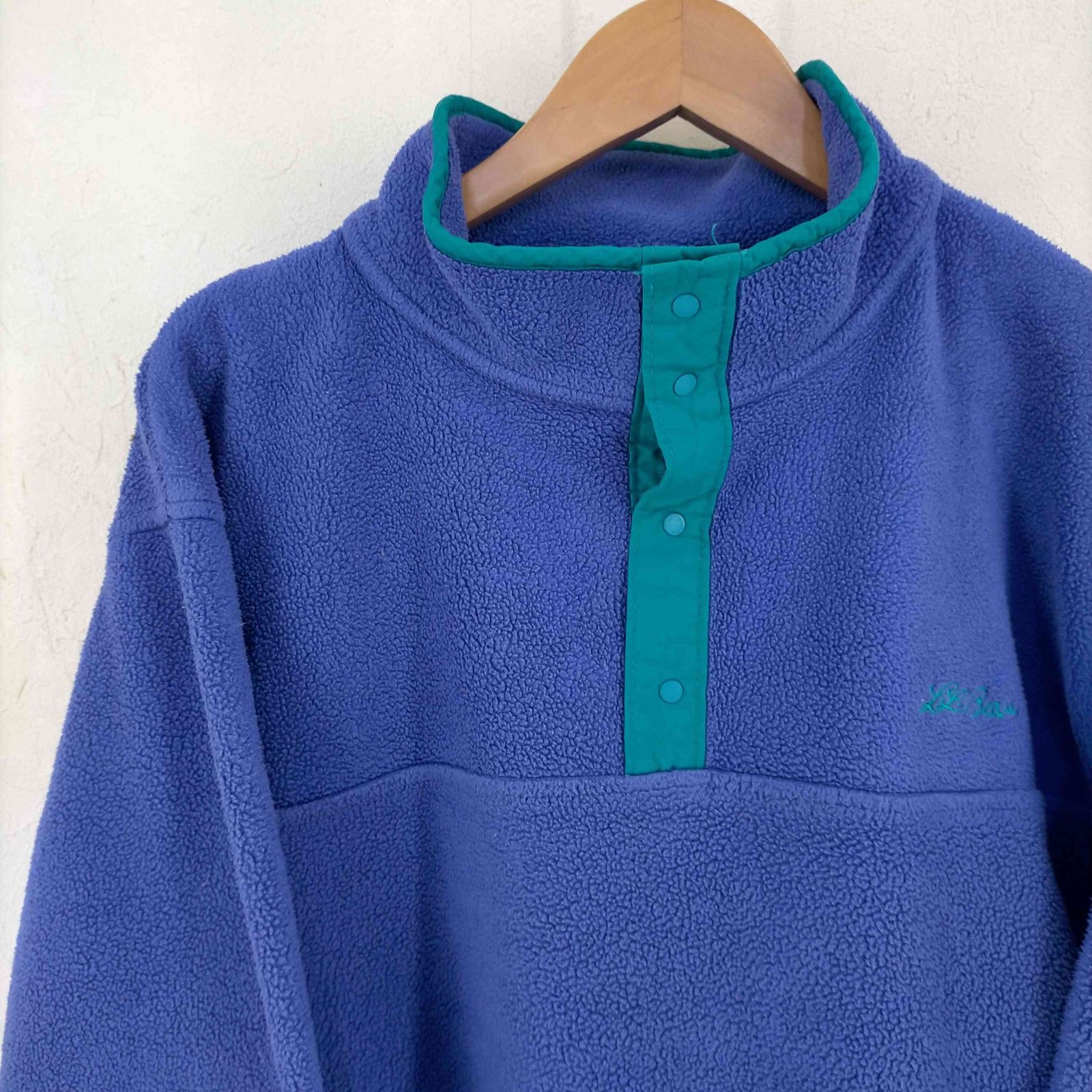 エルエルビーン L.L.Bean 筆記体ロゴ刺繍 ハーフスナップ プル エルエルビーン L.L.Bean 筆記体ロゴ刺繍 ハーフスナップ プル