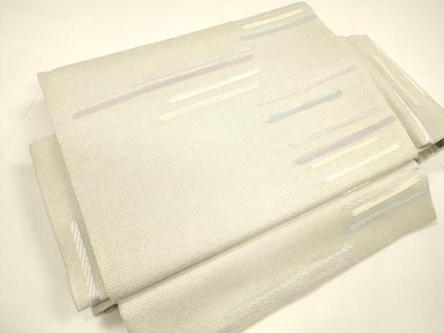 平和屋着物*夏物 ワンタッチつけ帯 横段文 銀糸 正絹 DAAY8143cm