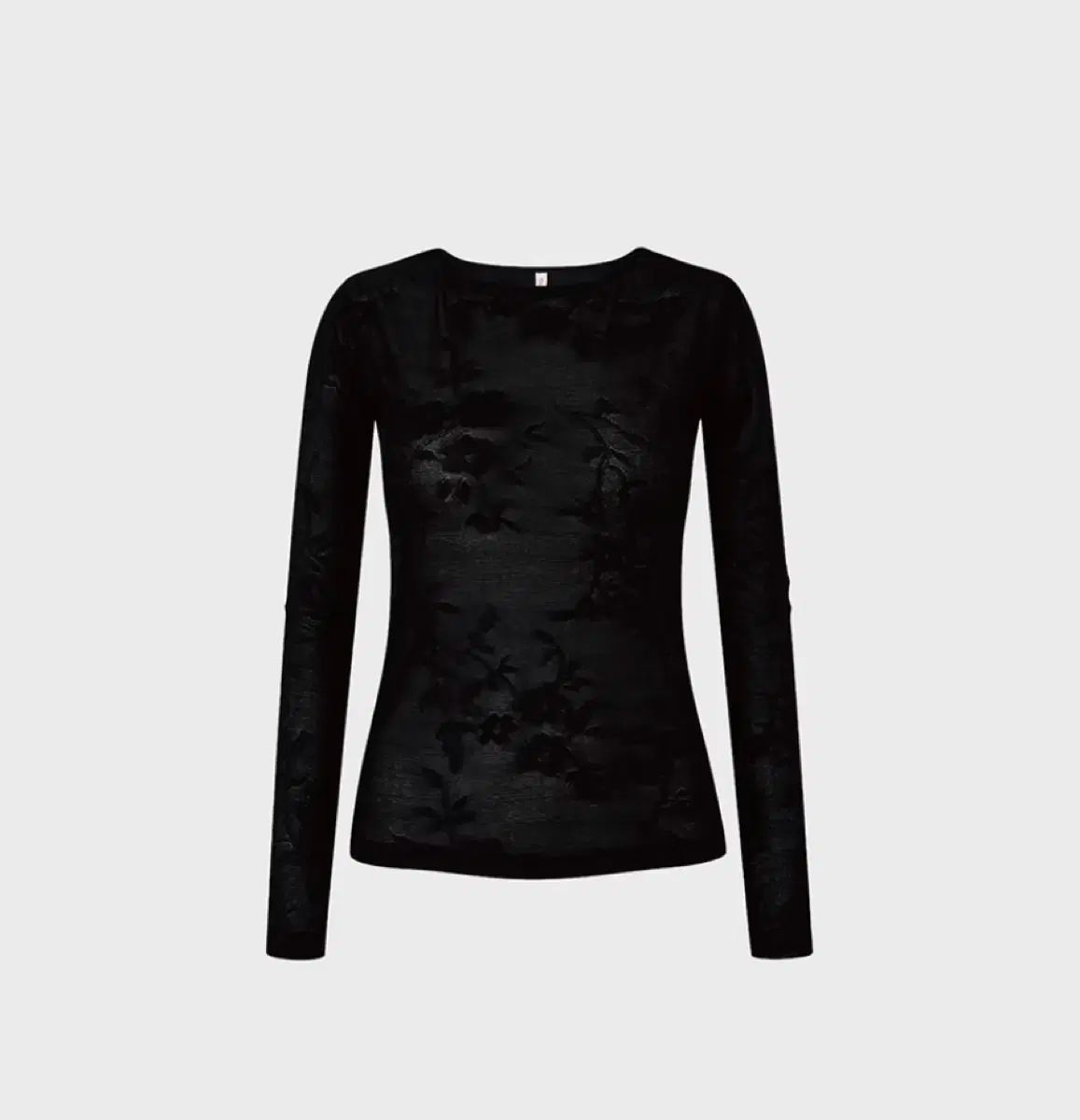 チーク材 ジャガード FLOWER JACQUARD BOAT NECK TOP