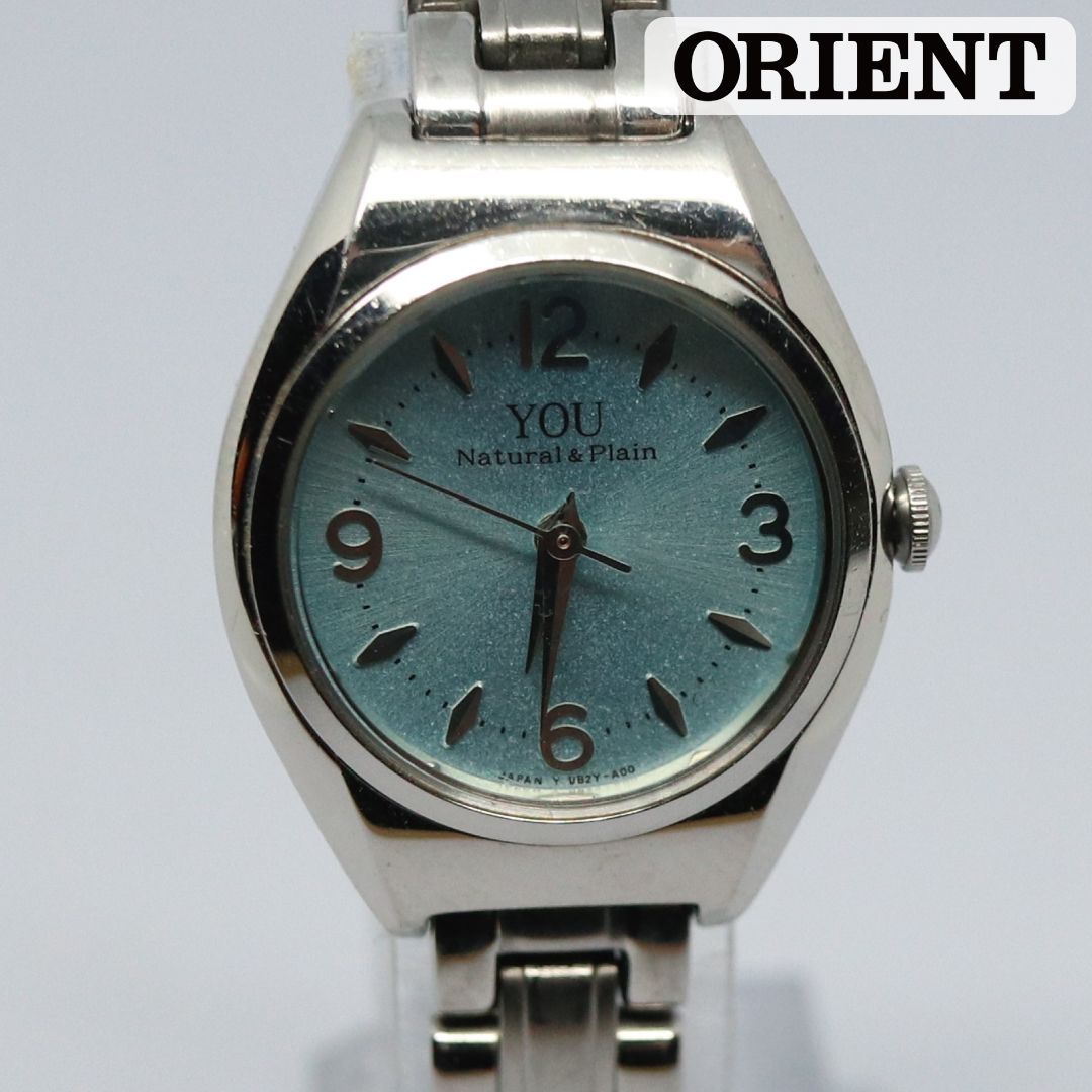 【稼働品】ORIENT オリエント YOU レディス 腕時計 ブルー ターコイズ SS クオーツ